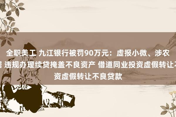 全职美工 九江银行被罚90万元：虚报小微、涉农贷款数据 违规办理续贷掩盖不良资产 借道同业投资虚假转让不良贷款